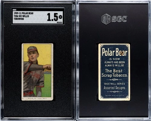 1909 T206 Vic Willis Throwing St. Louis Cardinals HOF SGC 1.5 ***Polar Bear***