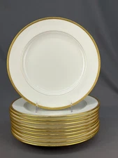 10 Minton Burley & Co H969 Gold Encrusted 10 1/4" Dinner Plates  c. 1914