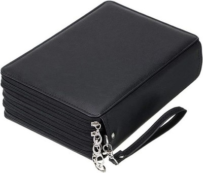 BTSKY 200 Slots Colored Pencil Organizer - Deluxe PU Leather Pencil Case Holder