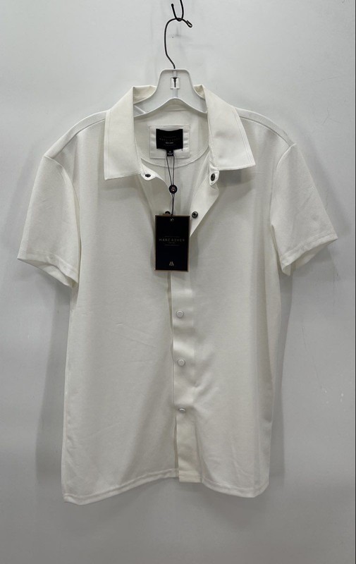 NWD Marc Asher Men's White Snap Button Down Top - Size M