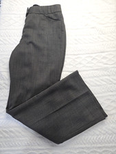 Anne Klein Brown Twill Dress Pants Wool Blend High Rise Slight Flare Leg 10