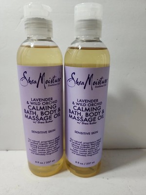 Shea Moisture Lavender & Wild Orchid Calming Bath Body &Massage Oil 8oz 2 PACK