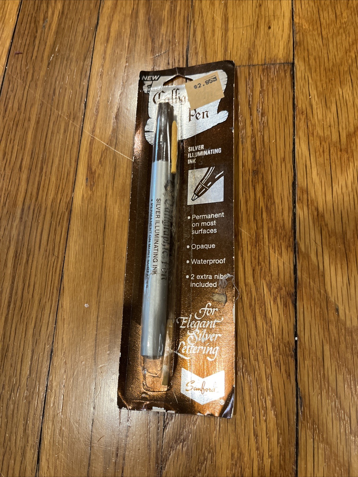 Vintage Sanford's Calligraphic Pen  Silver Illuminating Ink 