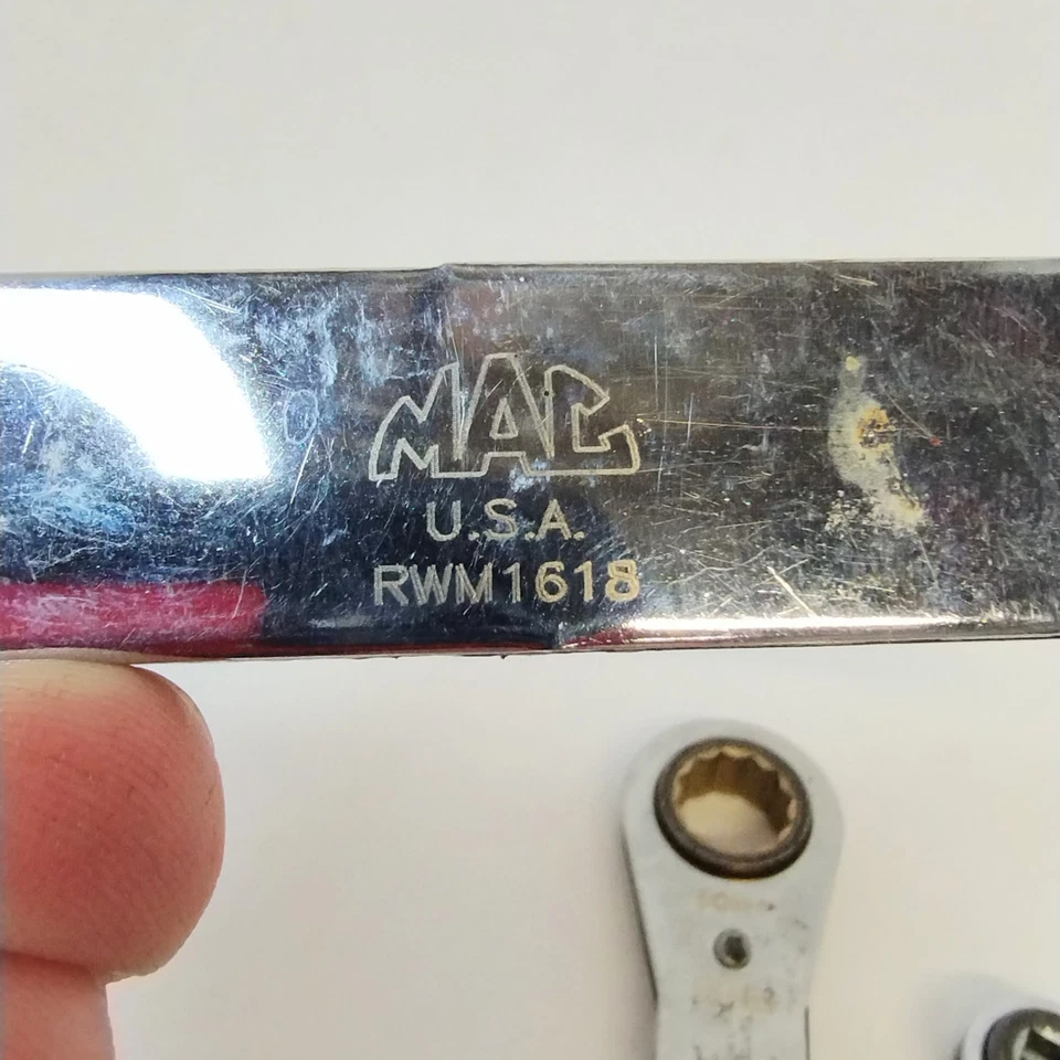 MAC TOOLS Ratcheting Wrenches Lot Of 6 Some Off Set USA - Image 3 of 4