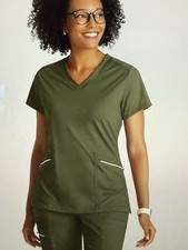 Barco One Performance Knit Womens Scrub Set Color Olive