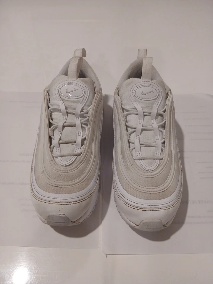 Nike Niños Air Max 97 921522-104 Blanco Zapatos Informales Tenis Talla 3Y Foto 2 de 4