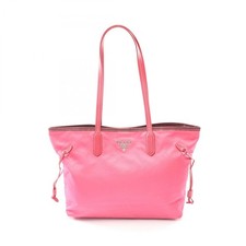 PRADA Pink Nylon Saffiano Leather Tote Bag for Women Authentic From Japan