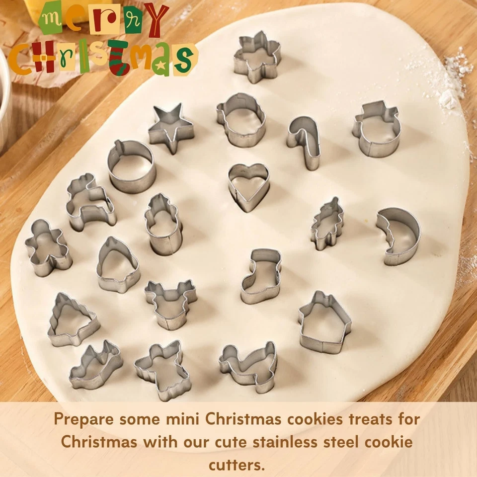 Mini Weihnachten Ausstechformen Set 20 Stück Edelstahl Plätzchen Ausstecher - Bild 3 von 4