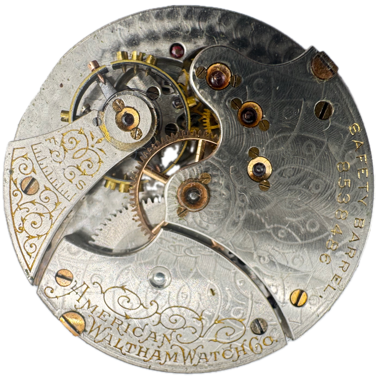 Antique 1898 Waltham 15 Jewel Hunter Pocket Watch Movement 6s Seaside USA