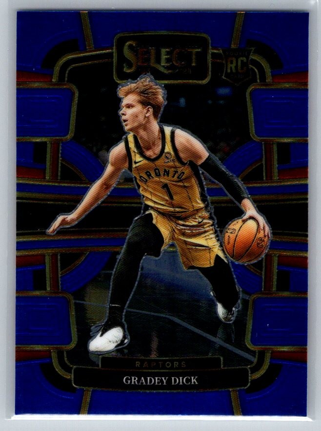 2023-24 Panini Select Gradey Dick Rookie Blue Retail #90 Toronto Raptors