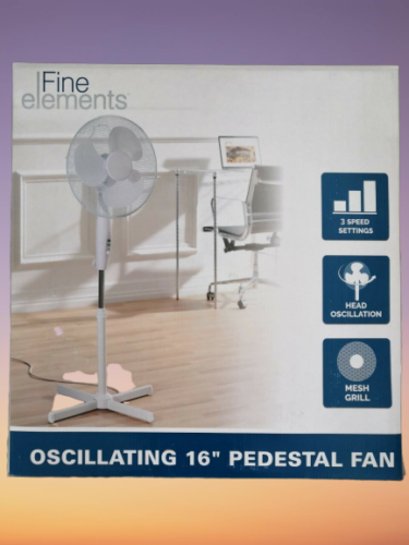 Floor Standing Pedestal Fan 16u0026#039;u0026#039; Oscillating Electric 3 Speed Air  Cooling White | eBay