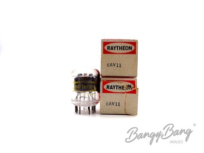 2 Vintage Raytheon 6AV11 Triple Triode Compactron  Audio Vacuum Tube Valve- Bang