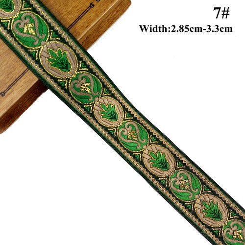 1 Roll Vintage Floral Brocade Jacquard Ribbon Trim Fringe DIY Upholstery Crafts - Picture 8 of 19