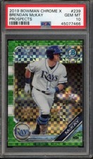 2019 Bowman Chrome BRENDAN MCKAY #239 Prospect Green X-Fractor /31 PSA 10 Rays
