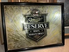 Vintage Miller Beer Mirror Sign Framed Reserve Barley Draft Manage😇✅💯