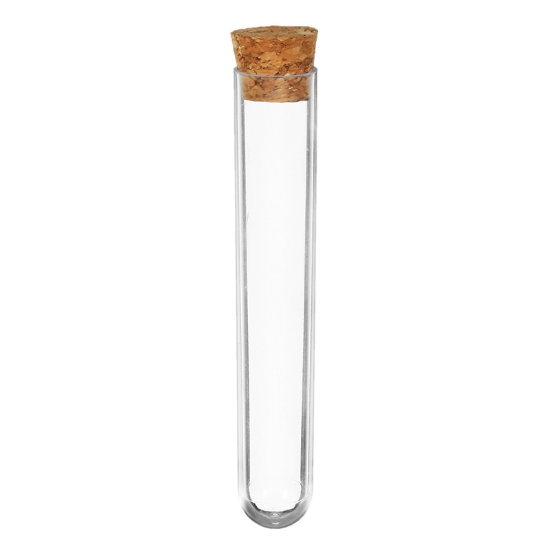 10/50X Plastic Test Tubes With Cork Stopper Candy Party Wedding Party