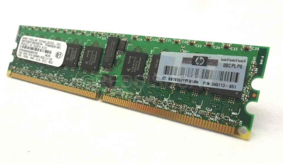 HP 1GB PC2-3200R DDR2-400 REGISTERED ECC 1RX4 MEMORY MODULE 413385-001 - Image 2 of 4
