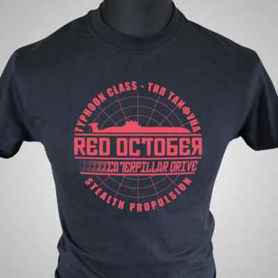 Roter Oktober T-Shirt U-Boot Retro Film Jagd nach CCCP UDSSR Sowjet schwarz