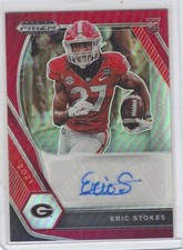ERIC STOKES 2021 PANINI PRIZM DP RED PRIZM ROOKIE AUTO RC #D 033/199