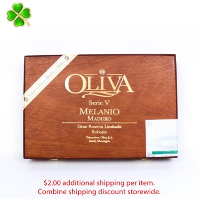 Oliva Robusto Serie V Melanio Maduro Empty Wood Cigar Box 9'' x 6'' x 1.5''