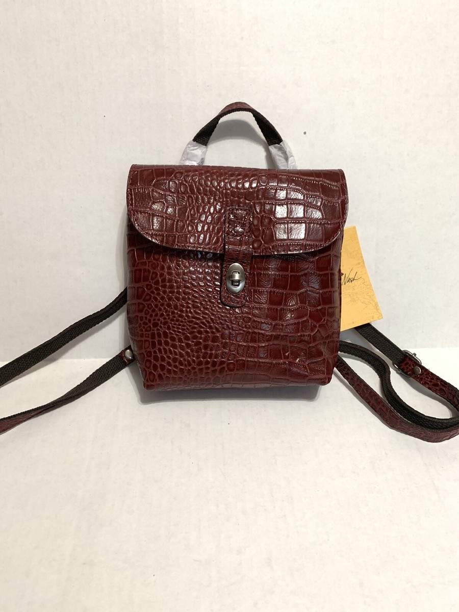 Patricia Nash Crocodile Style Backpack Leather handbag Patricia Nash Brown in Leather - 27110528 main image 4