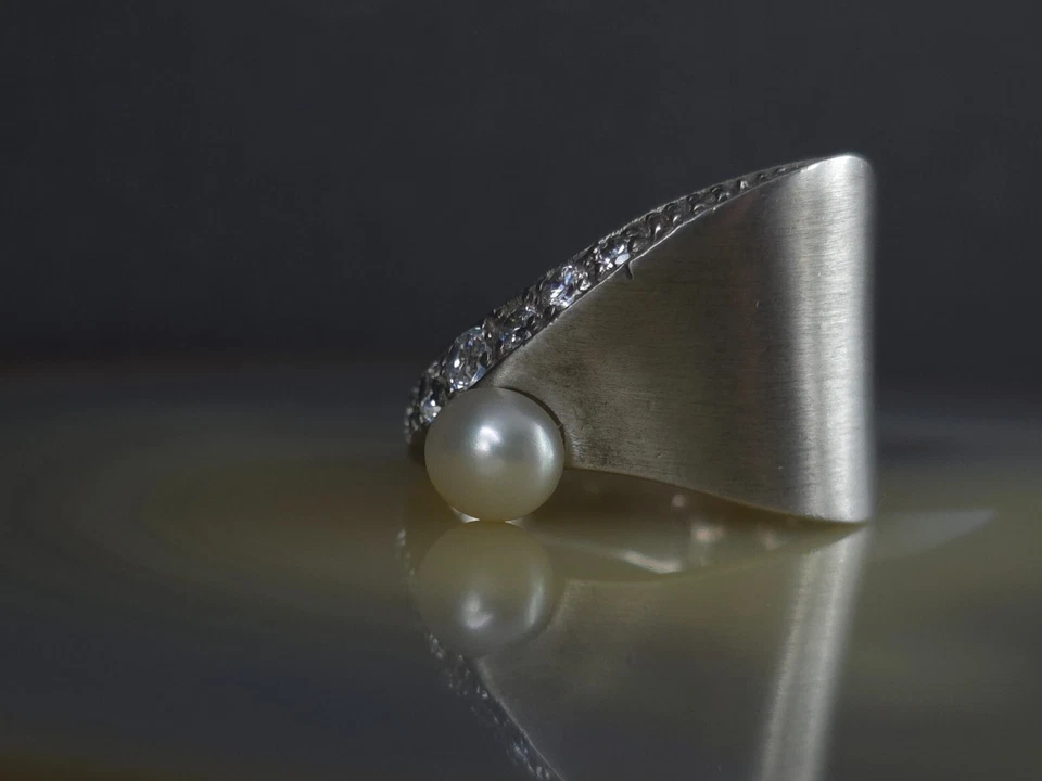 Ring Silber 925 Perle weiß Zirkonia 19,8 mm XL Design - umwerfend silver - Bild 4 von 4