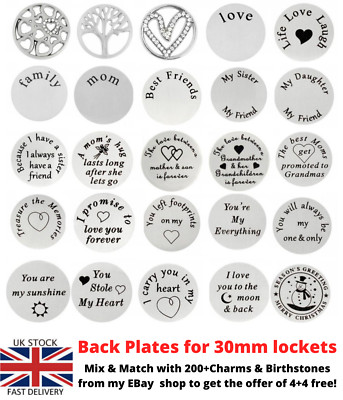 22MM RÜCKPLATTE FÜR 30MM SCHWEBENDES MEDAILLON CHARMS LIVING MEMORY PLATTE SCHEIBE