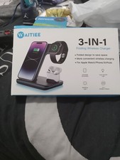 Waitiee Wireless Charger 3 in 1 15w Fast Charging Station for Apple iWatch Se/6