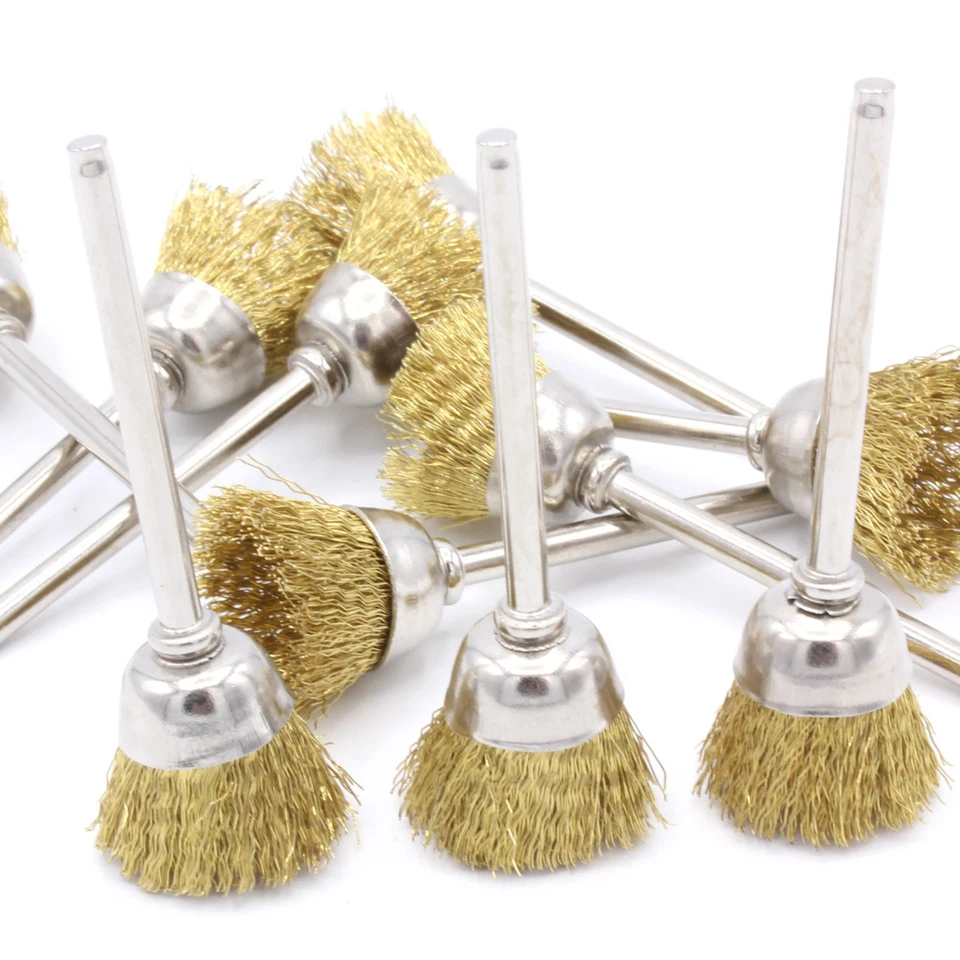 10x Messing Topfbürste Ø 15mm für Dremel Proxxon Schleifgerät Schleifer / D11