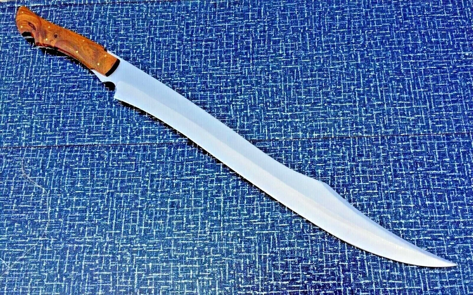 ESPADA SABLES HECHA A MANO PERSONALIZADA D2 ESPADA DE ACERO MANGO DE MADERA con FUNDA de Cuero Foto 3 de 4