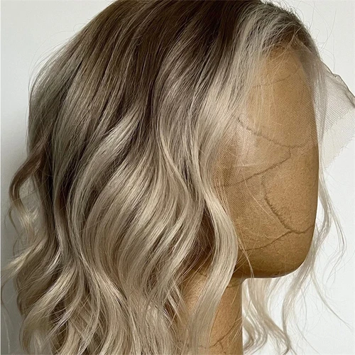 Ash Blonde to Blonde Lace Frontal Wig 100% Human Hair 13x4 Body Wave - Picture 6 of 10