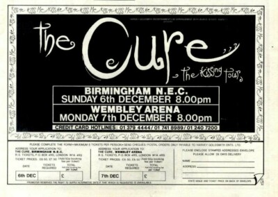 3/10/87PT41 Concert Tour Dates Advert 7X11 The Cure the Kissing Tour..