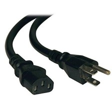 Image of 1 x Tripp Lite Heavy Duty Computer Power Cord, 15A, 14AWG (NEMA 5-15P to IEC-320