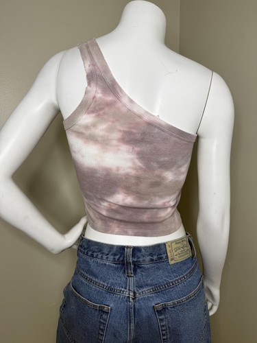 Urban Outfitters camicia donna una spalla a costine cuore crop cravatta tinta unita - Foto 2 di 3