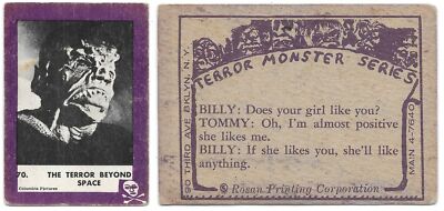 Terror Monster Series 2nd Series Trading Cards Rosan Print. 1963