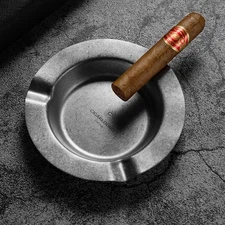 Vintage Stainless Steel 3 Cigar Ashtray Portable Rest Ashtray Office Home Decor