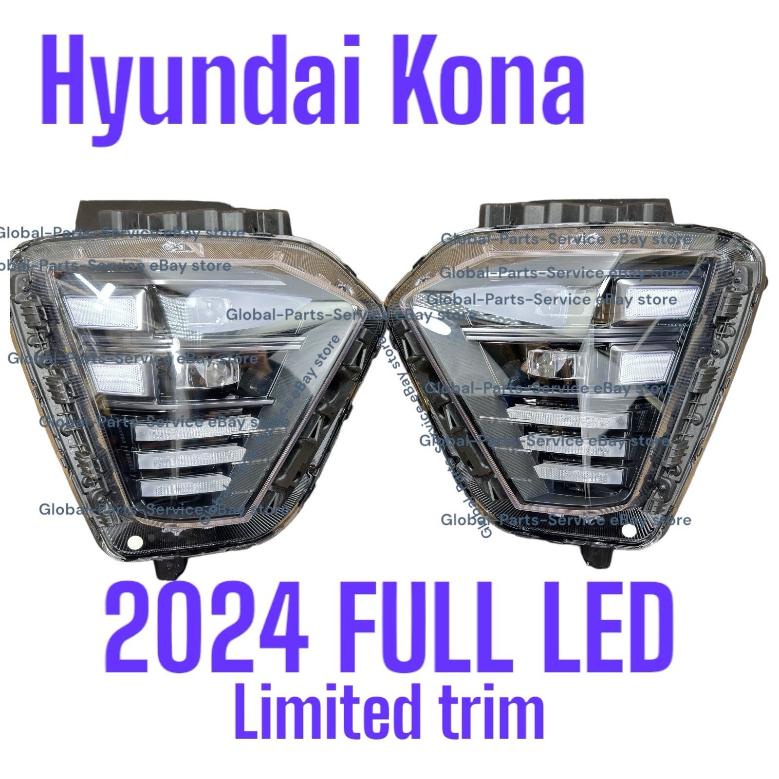 2024 Hyundai Kona Headlights Pair LIMITED TRIM LEFT AND RIGHT MINT Full ...