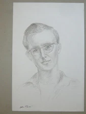 OLIVE TAMARI original drawing KOTTELANNE Claude portrait Toulon Provencal school