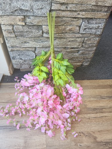 Glyzinie Blumen künstliche rosa Ranken 12 Stück von 3,5 Fuß, für Hochzeit,... - Bild 1 von 4