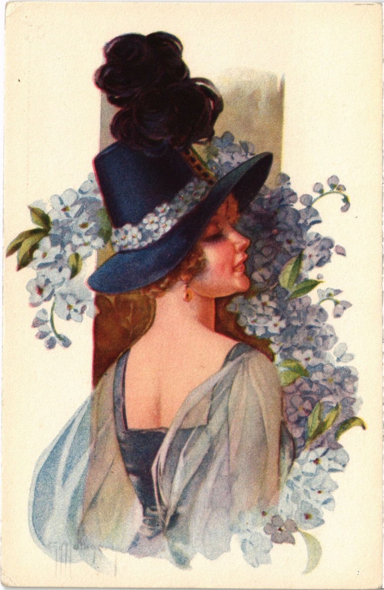 PC ARTIST SIGNED, SIMONETTI, GLAMOUR LADY, Vintage Postcard (b48777