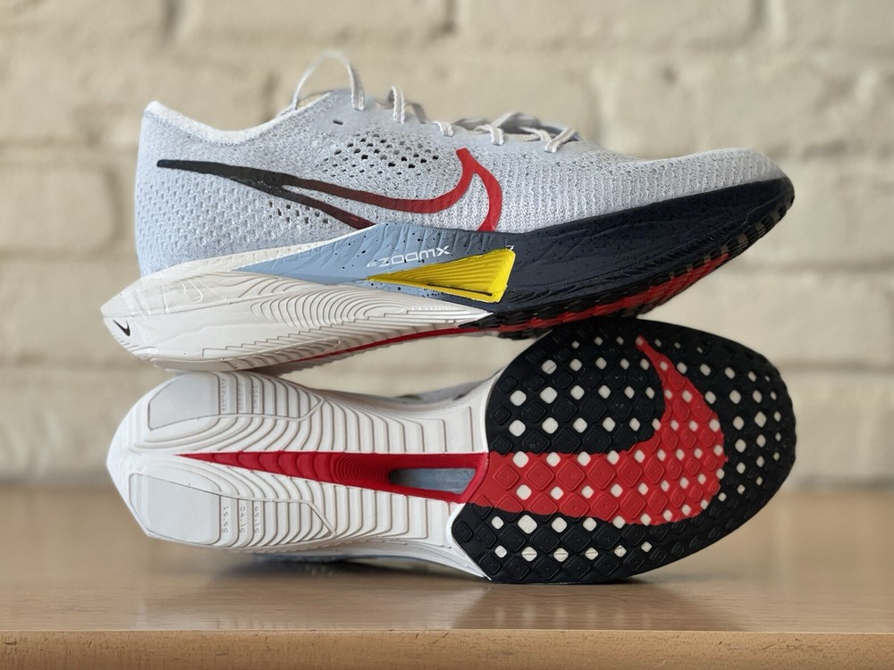 Nike ZoomX Vaporfly Next% 3 White Red Yellow Men's Size 10 Running Shoes HJ9079-100