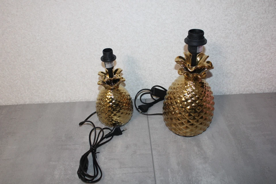Tischlampe Ananas Gold Tischleuchte Lampen Lampenfuß LED geeignet - Bild 4 von 4