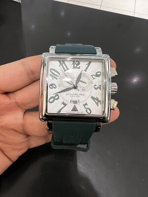 Stuhrling MEGA Square Men's Chronograph, Silicone Band