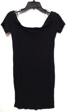 Ambiance Off the Shoulder Ribbed Dress Womens Large Black New Without Tags