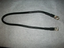 27" #2 Gauge Battery Cables - Black, Copper -1 5/16" Eyelet and 1 3/8"-FREE Ship