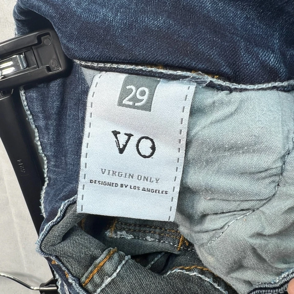 VO Skinny Jeans Womens Size 29 Blue Denim Pockets Embellished Distressed - Image 4 of 4