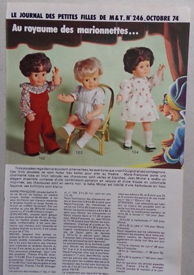 Page De Poupées MODES ET TRAVAUX - Septembre 1975 - Marie Françoise, Jean Michel, Michel