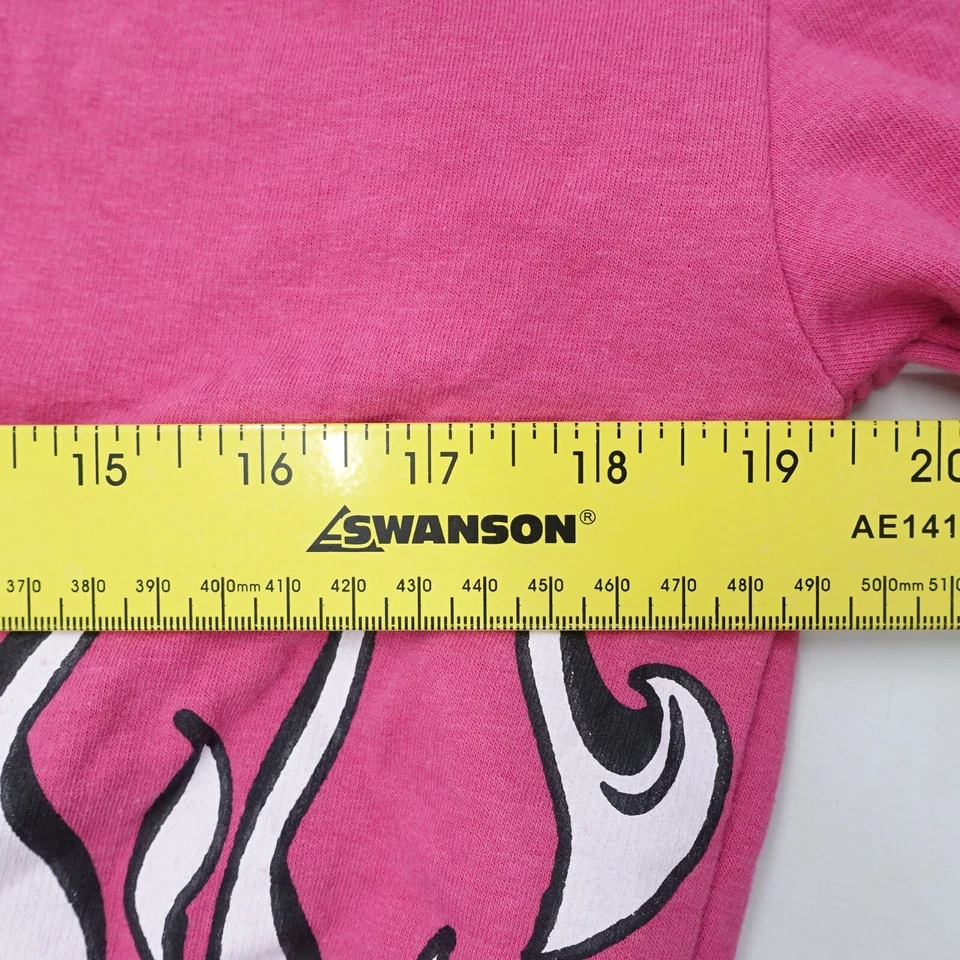 Rue21 Sudadera Recortada Para Mujer Grande Rosa Llama/Fuego Cuello Redondo Algodón Pullover Foto 4 de 4