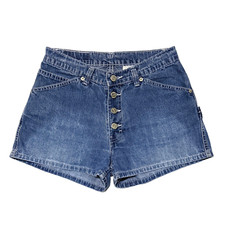 Vintage Jordache Y2K Carpenter Jean Shorts 7/8 26 Light Denim Button Fly Utility