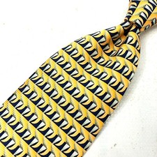 J. Z. Richards for NORDSTROM Geometric 100% Silk Tie Yellow Classic Made in USA